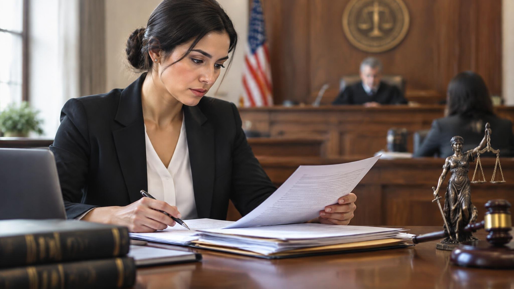 lawyer reviewing documents